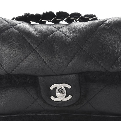 Chanel Shearling Quilted Medium Single Flap Black 10 of 10