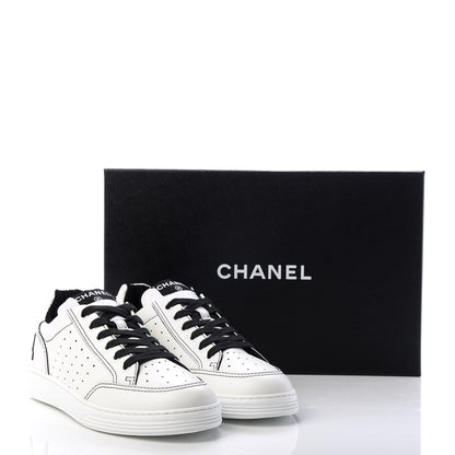Chanel Calfskin Womens Logo Sneakers 38 White 11 of 11