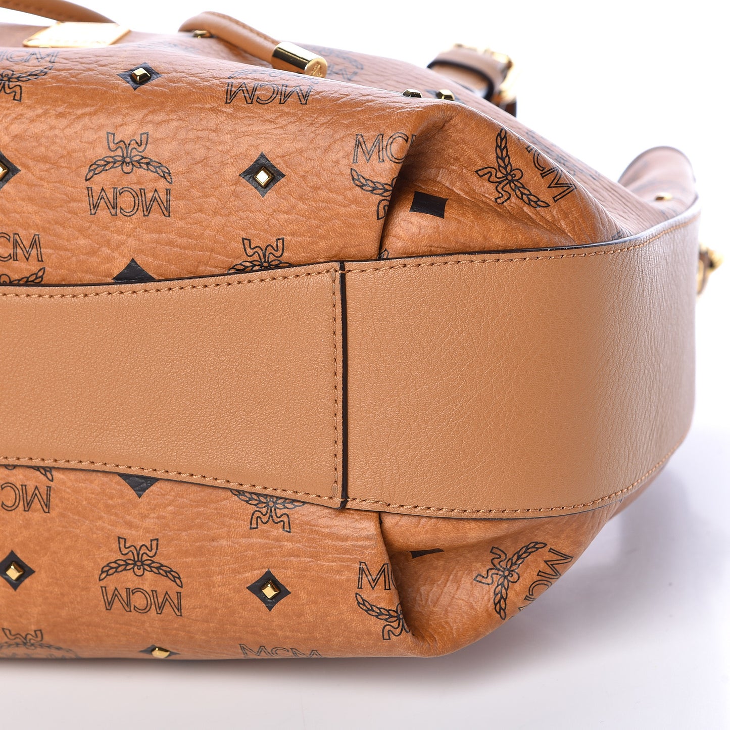 Visetos Studded Small Drawstring Shopper Cognac