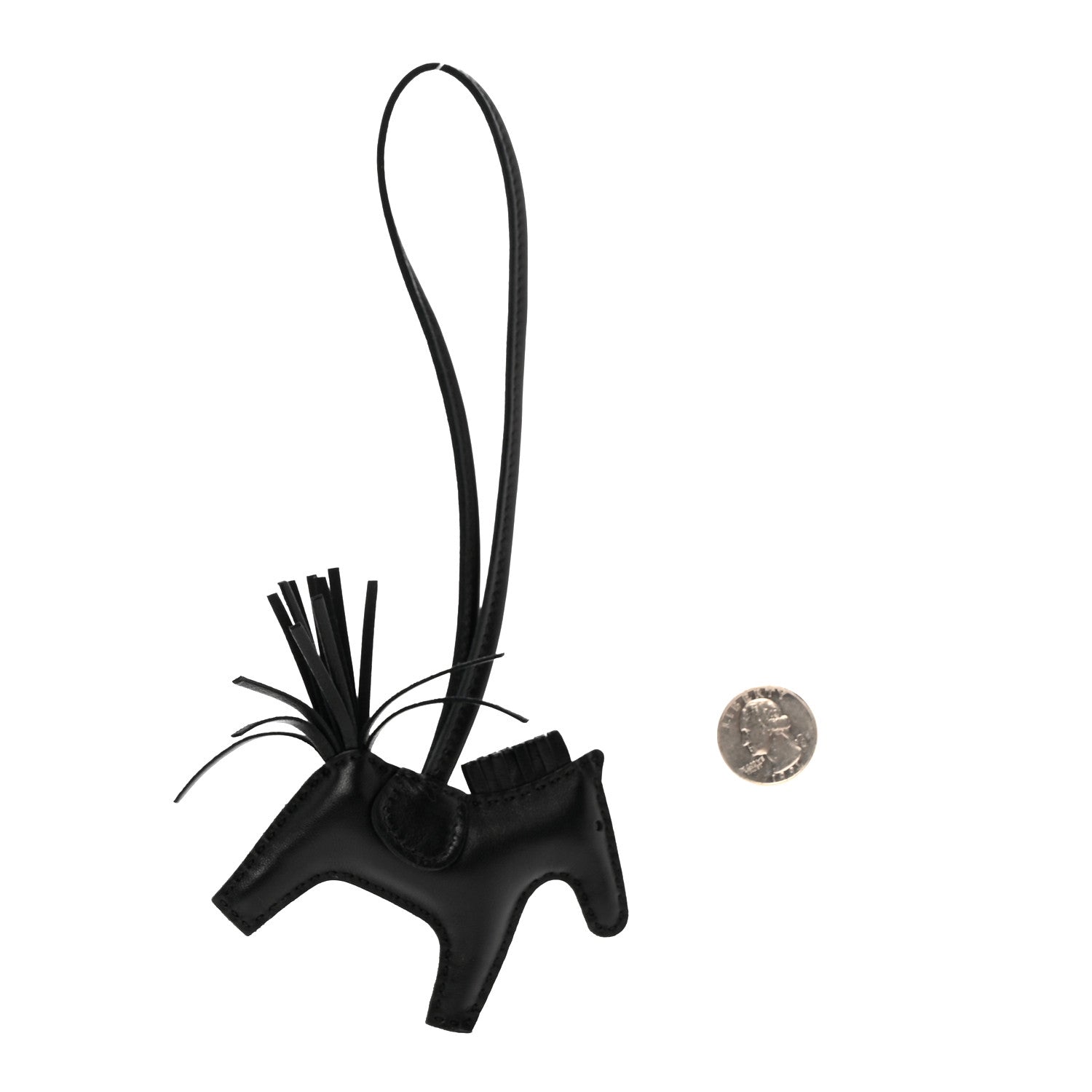 Hermes Milo Lambskin Grigri Rodeo Horse Bag Charm PM So Black 2 of 5