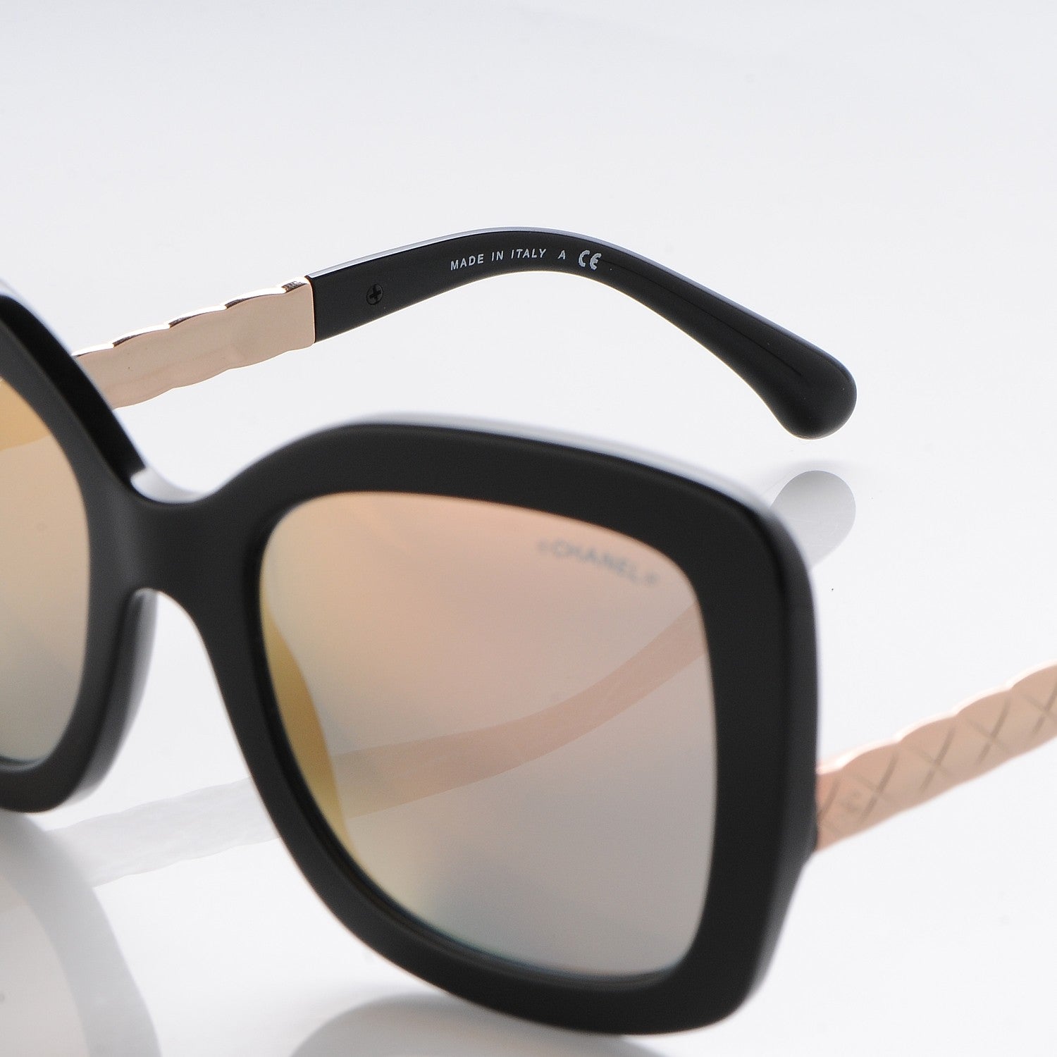 Chanel CC Butterfly Spring Sunglasses 5370 Black Pink Gold 6 of 9