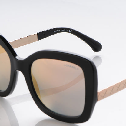 Chanel CC Butterfly Spring Sunglasses 5370 Black Pink Gold 6 of 9