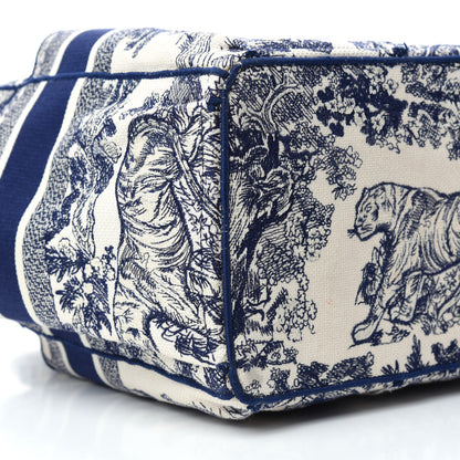 Christian Dior Canvas Embroidered Toile De Jouy Catherine Tote Blue 6 of 10