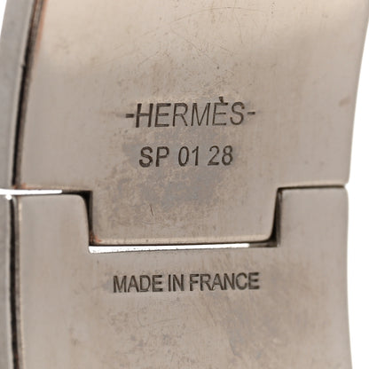 Hermes Enamel Printed Wide Charniere Tendresse Feline Tattoo Hinged Bracelet L Miami 4 of 6