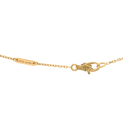 Van Cleef & Arpels 18K Yellow Gold Mother of Pearl Sweet Alhambra Butterfly Pendant Necklace 3 of 3