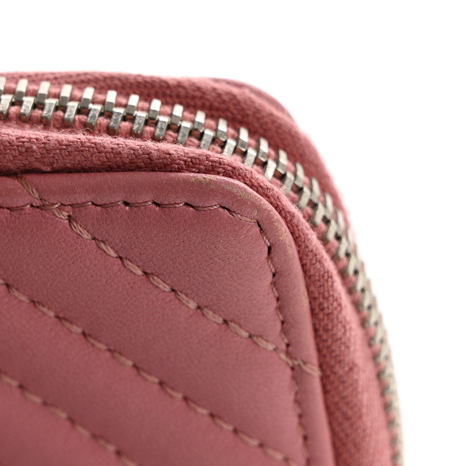 Chanel Lambskin Quilted Crossing Zip Around Coin Purse Pink 10 of 10