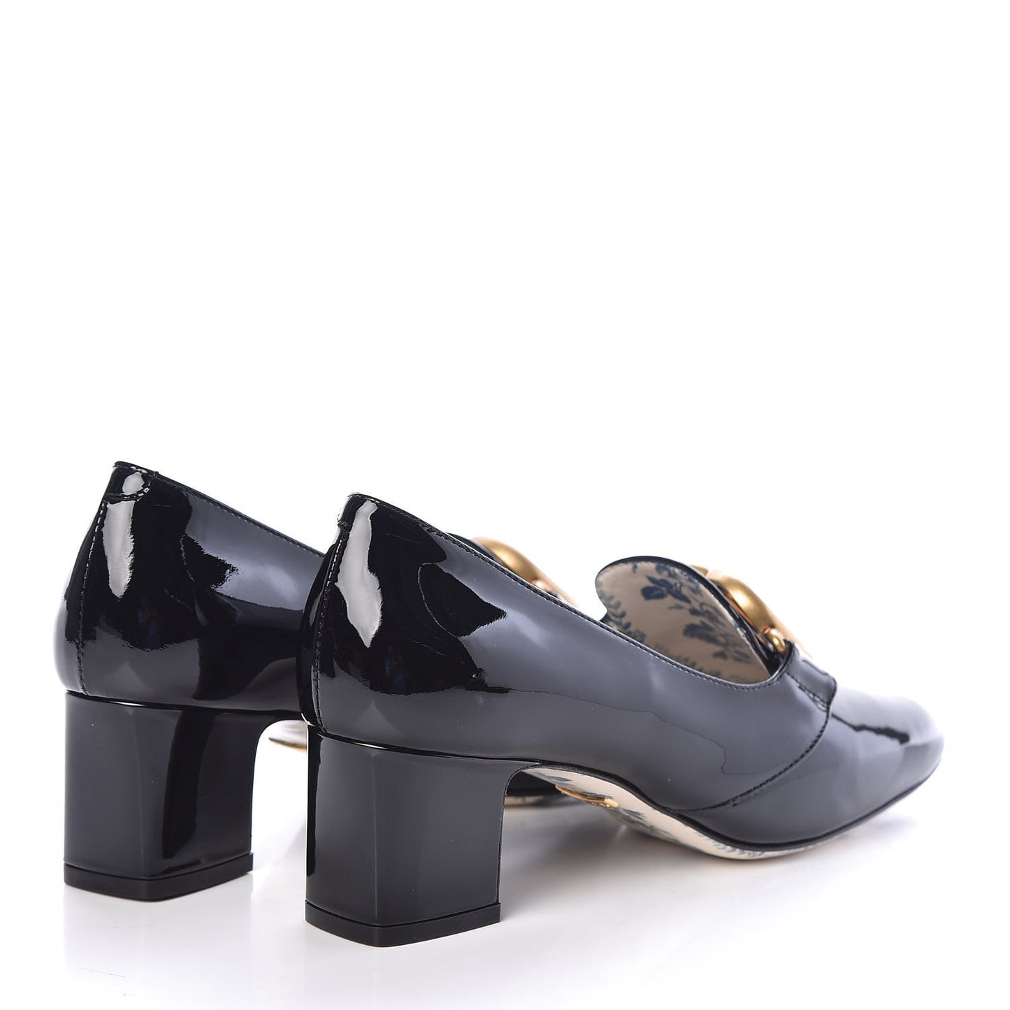 Vernice GG Victoire 55mm Loafer Pumps 37 Black
