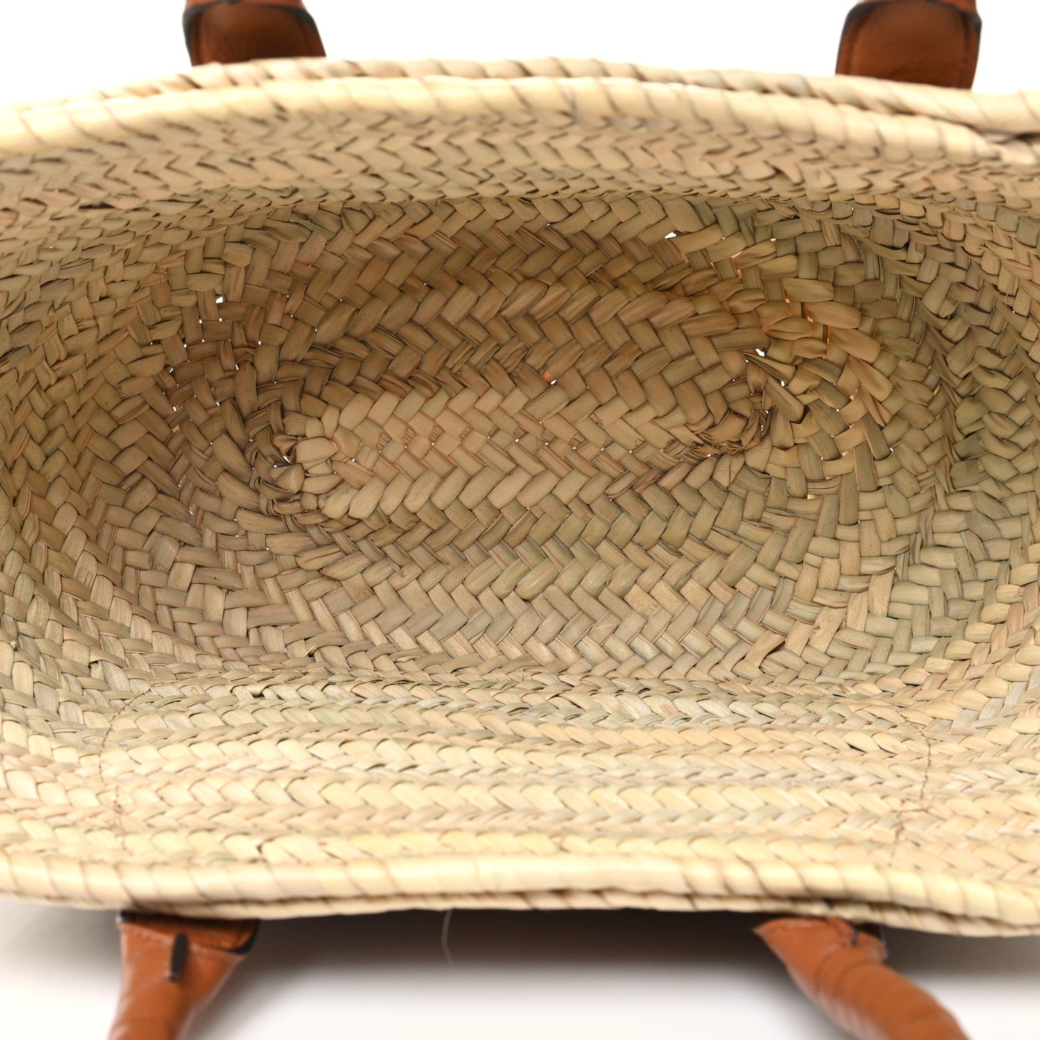 Chloe Raffia Small Grain Calfskin Medium Marcie Basket Tan 5 of 12