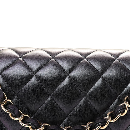 Chanel Iridescent Lambskin Quilted Medium Double Flap Black 8 of 10