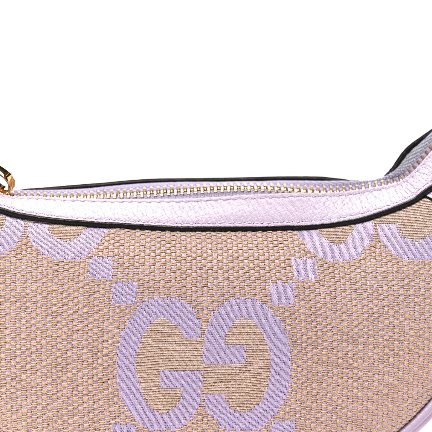 Monogram Jumbo GG Textured Dollar Calfskin Mini Ophidia Half Moon Hobo Beige Lapis