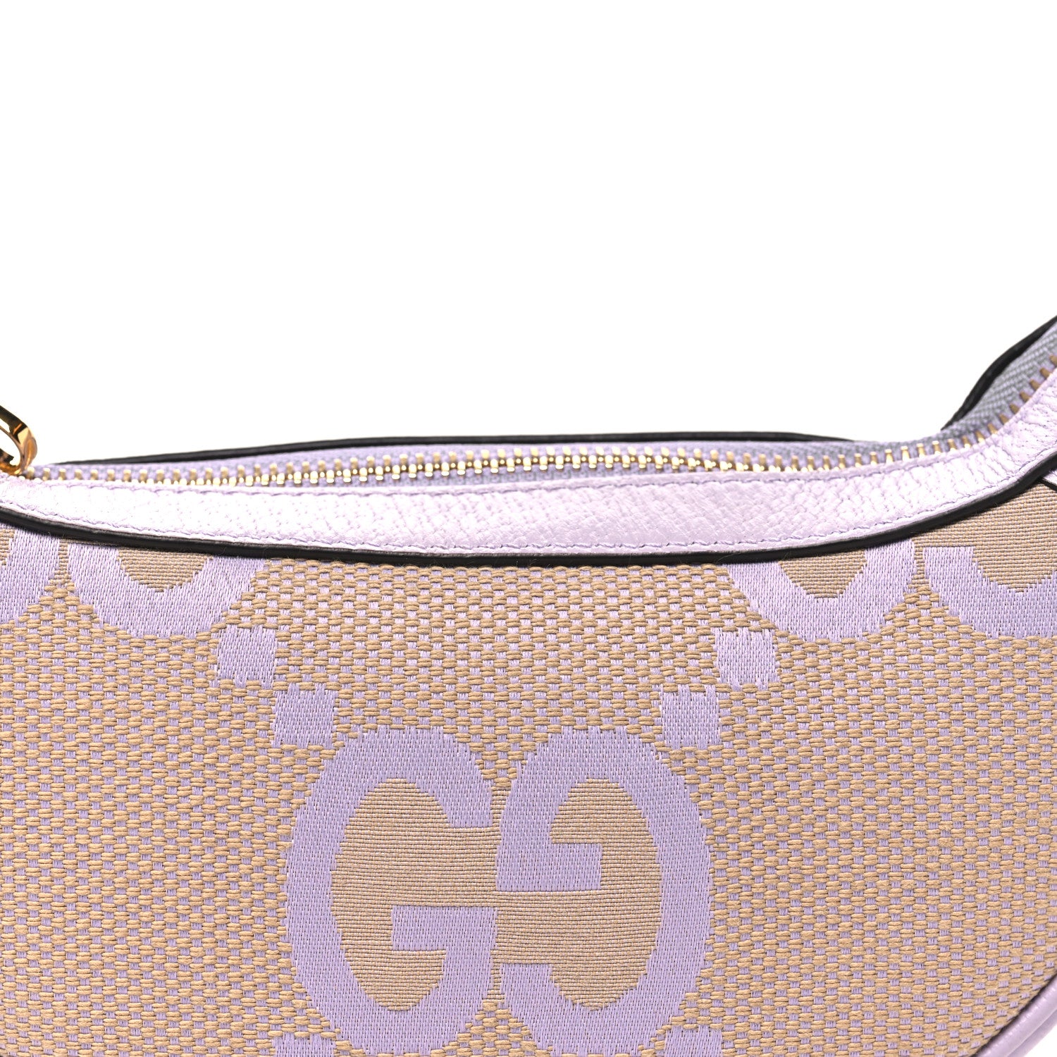 Gucci Monogram Jumbo GG Textured Dollar Calfskin Mini Ophidia Half Moon Hobo Beige Lapis 8 of 10