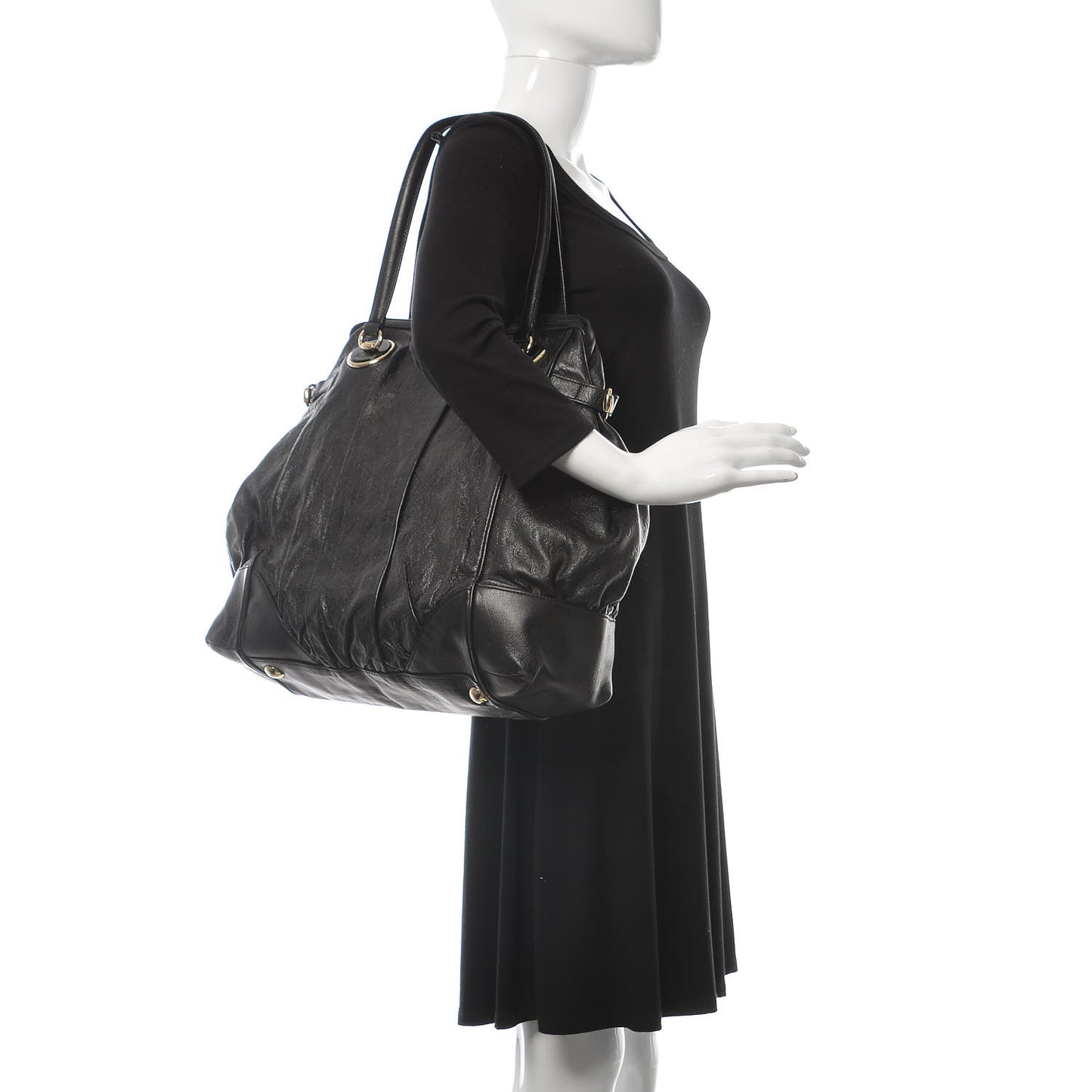 Guccissima Large Full Moon Tote Black