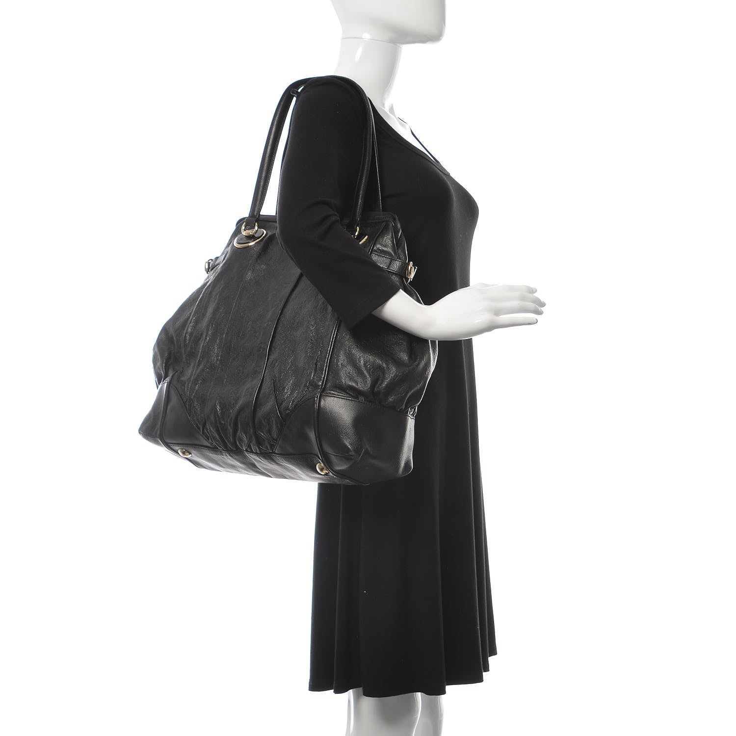 Gucci Guccissima Large Full Moon Tote Black 2 of 14