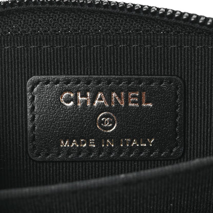Chanel Caviar Quilted Boy Zip Around Coin Purse Wallet Black 6 of 8