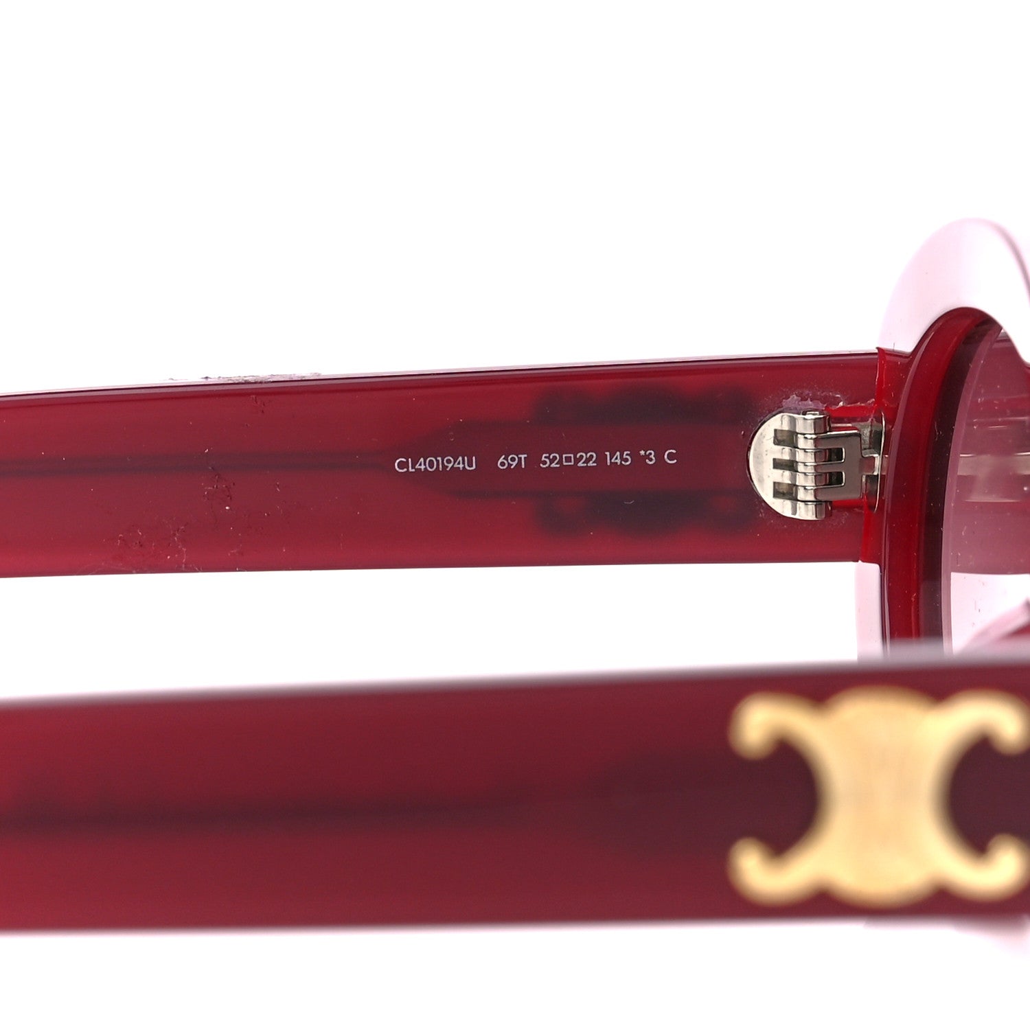 Celine Acetate Triomphe 01 Sunglasses CL 40194U Milky Burgundy 5 of 10