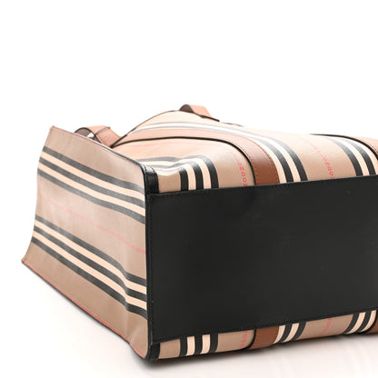 Burberry E-Canvas Stripe Book Tote Tan Archive Beige 8 of 9