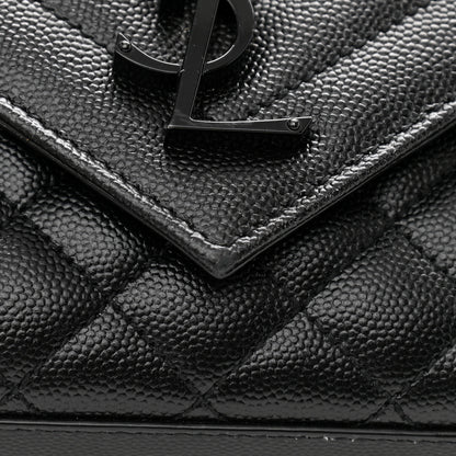 Saint Laurent Grain De Poudre Textured Mixed Matelasse Triquilt Small Monogram Satchel Black 13 of 14
