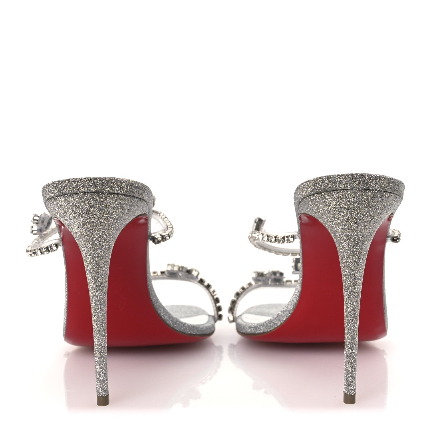 Christian Louboutin PVC Crystal Just Queen 100 Sandals 40 Silver 6 of 11