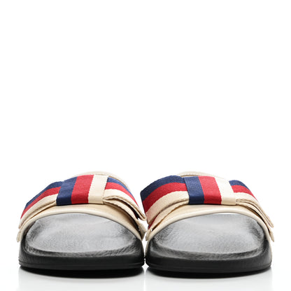 Gucci Satin Web Sylvie Bow Slide Sandals 39 White 2 of 14