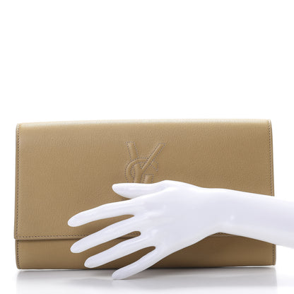 Saint Laurent Calfskin Monogram Large Belle De Jour Clutch Nude 2 of 7