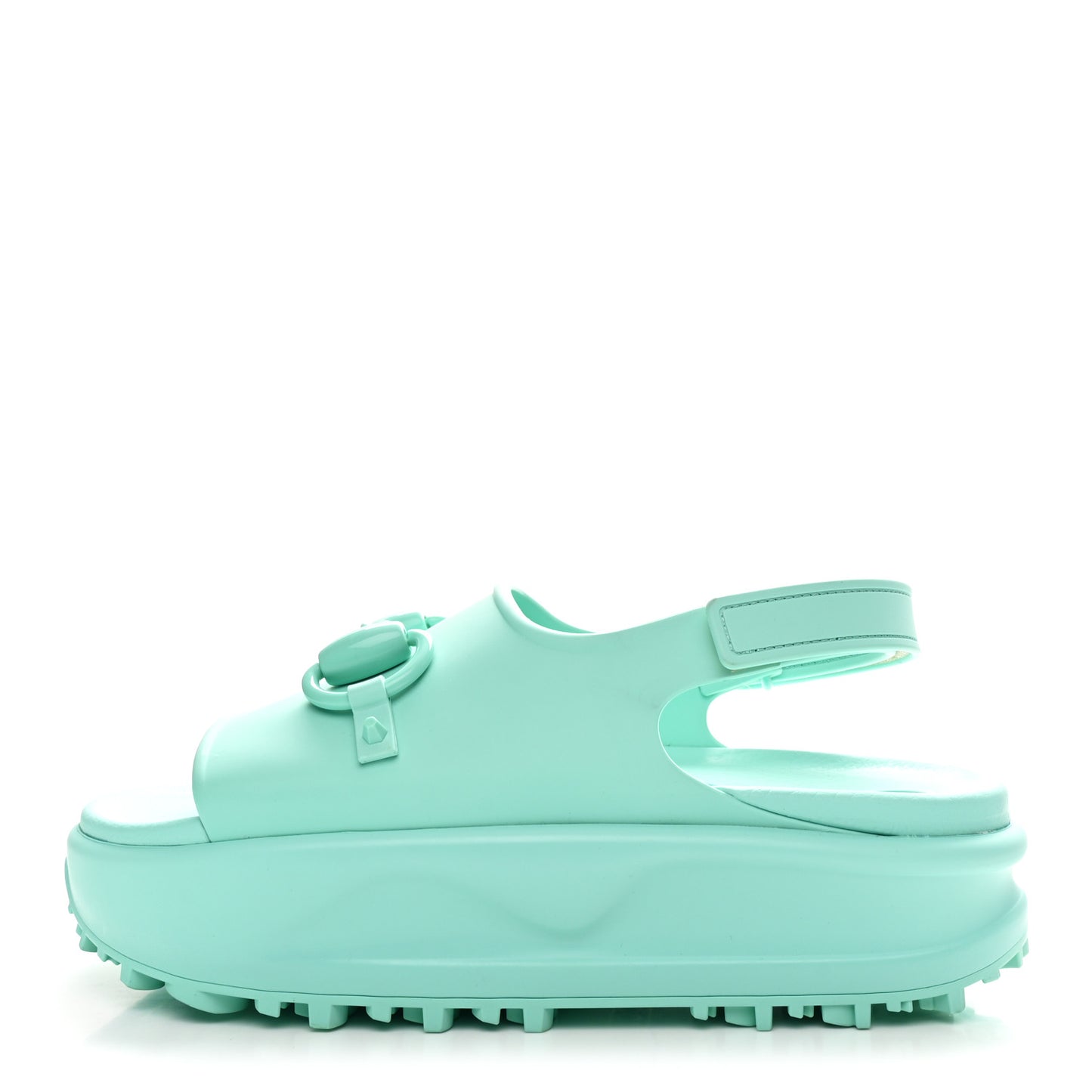 Soft Rubber Horsebit Womens Slingback Sandals 39 Teal Cyan