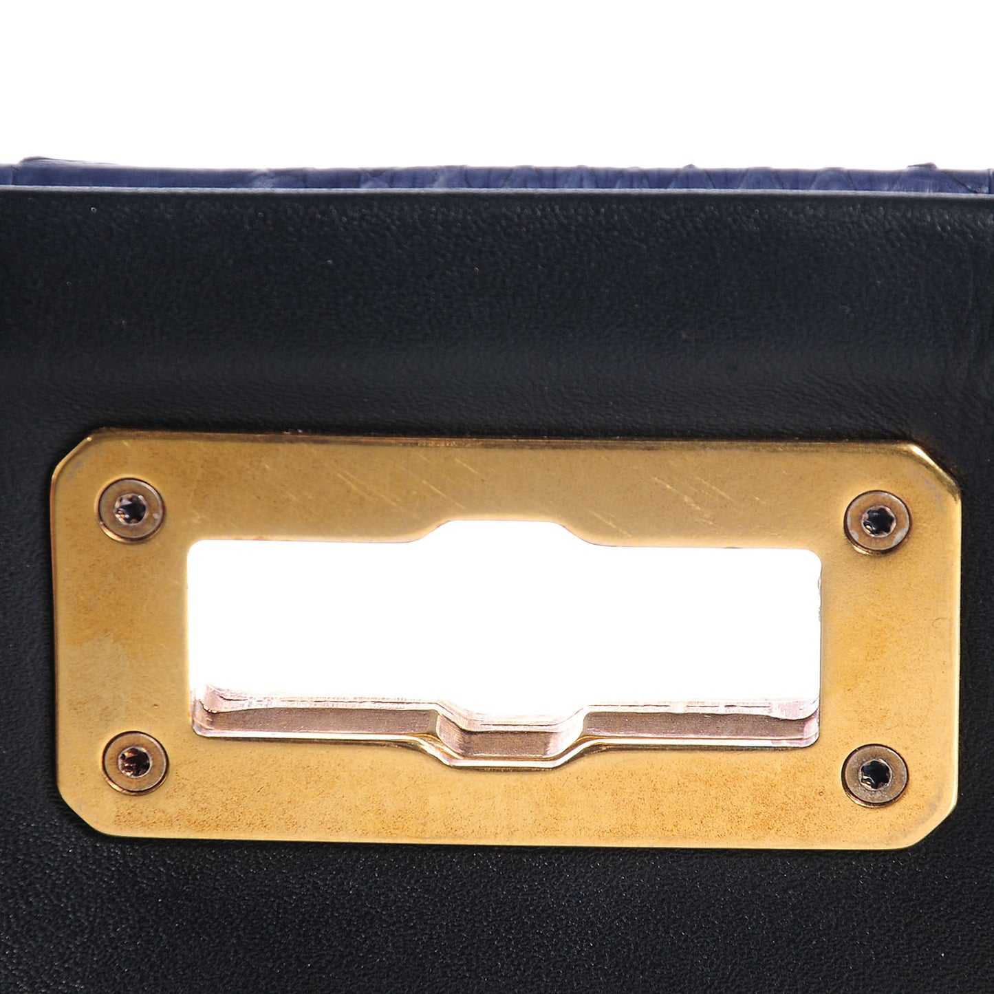 Snakeskin Large Happy Shoulder Bag Bleu Nuit
