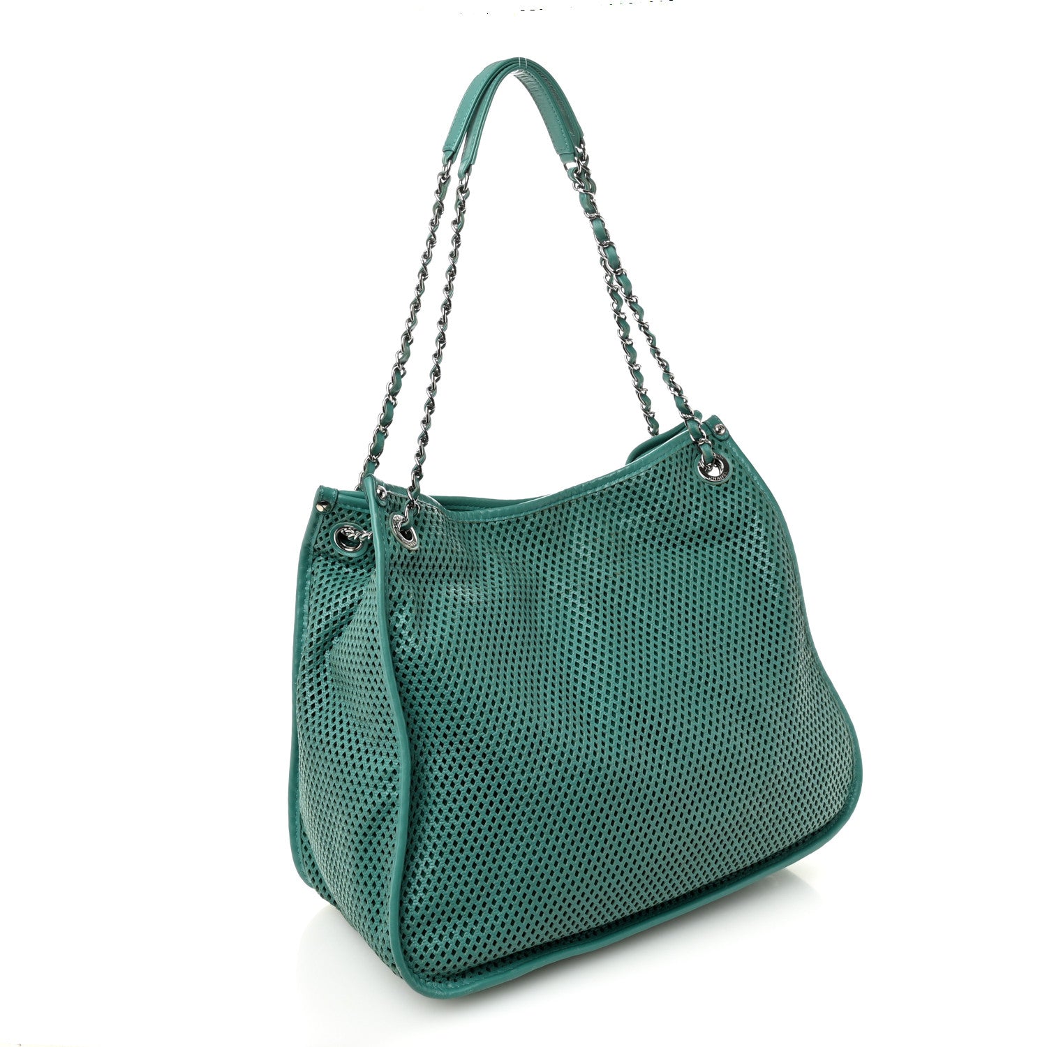 Chanel Calfskin Perforated Up In The Air Tote Green 3 of 10