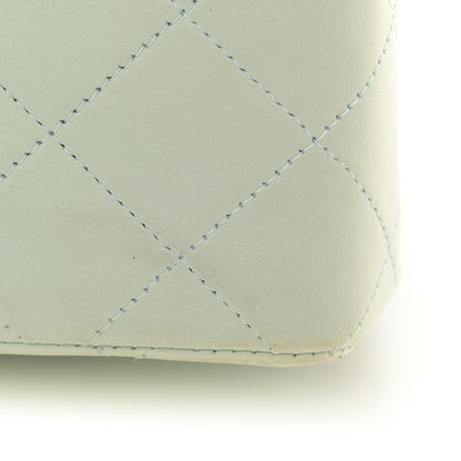 Chanel Lambskin Quilted Small Double Flap Light Green 12 of 16