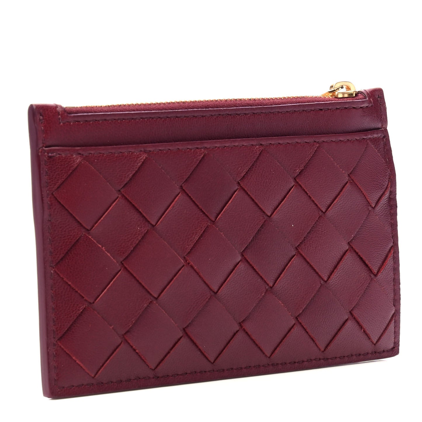 Nappa Intrecciato Key Case Bordeaux