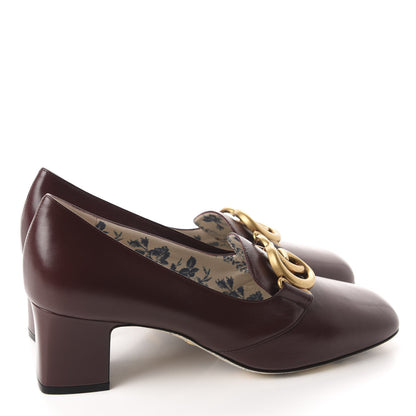 Gucci Malaga Kid GG Victoire 55mm Loafer Pumps 40 Vintage Bordeaux 4 of 10