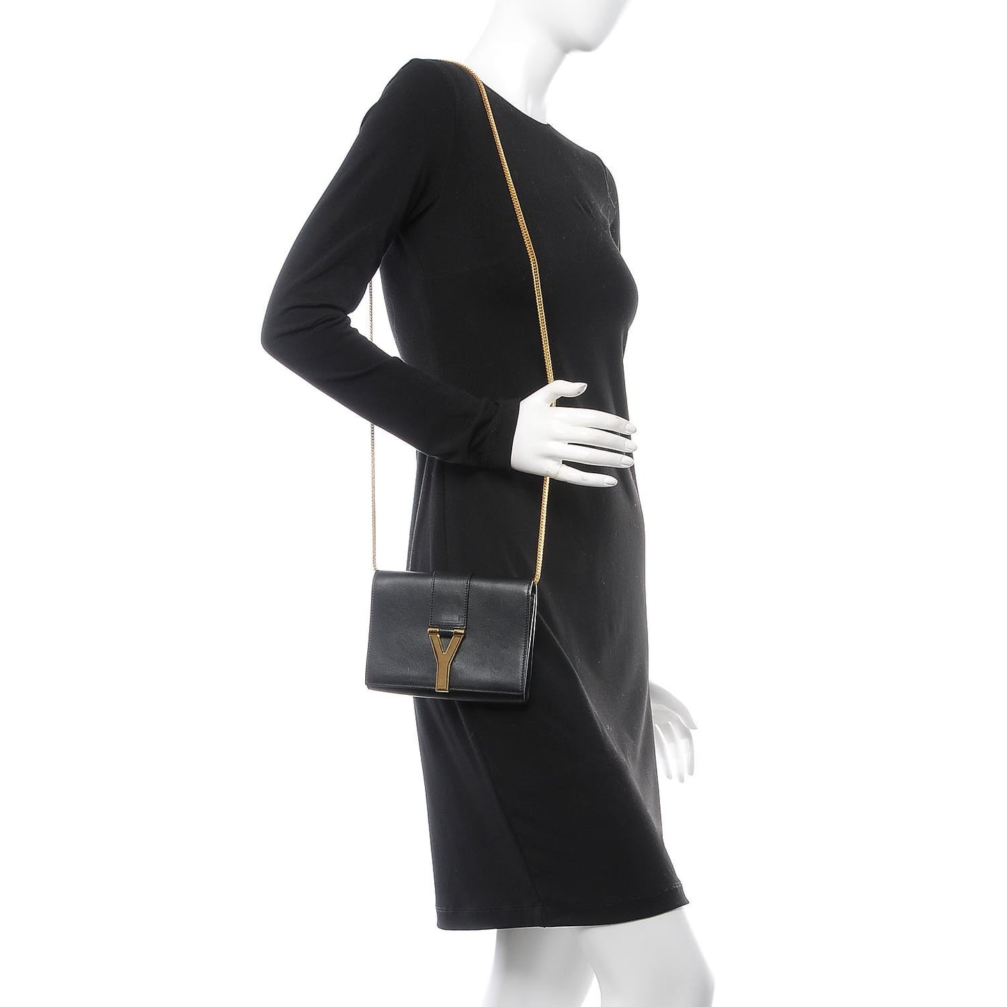 Calfskin Small Classic Y Satchel Black
