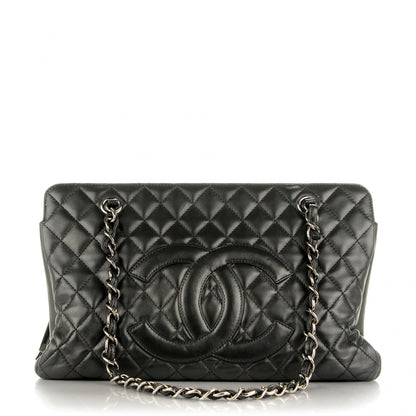 Chanel Lambskin Quilted CC Shopping Tote Black 1 of 7