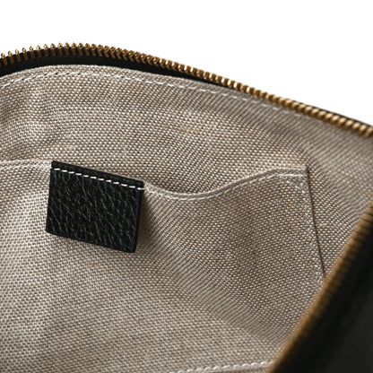 Gucci Pebbled Calfskin Large Bamboo Clutch Black 10 of 13