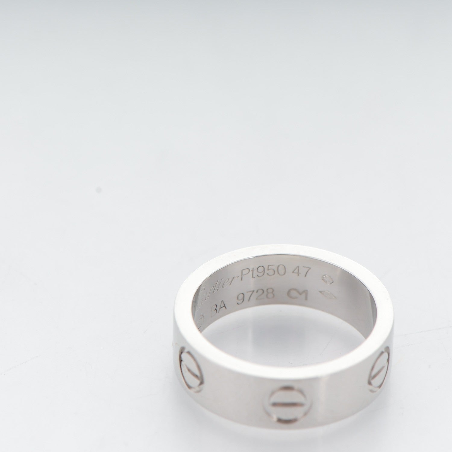 Cartier Platinum 5.5mm LOVE Ring 47 4.25 3 of 4