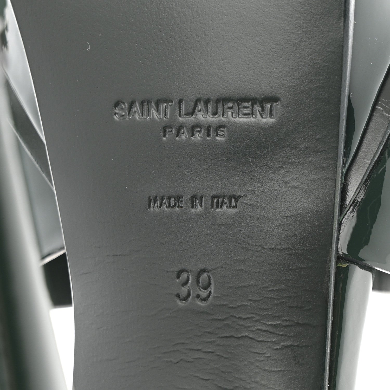 Saint Laurent Patent Tribute 105 Platform Sandals 39 Mystic Green 8 of 11