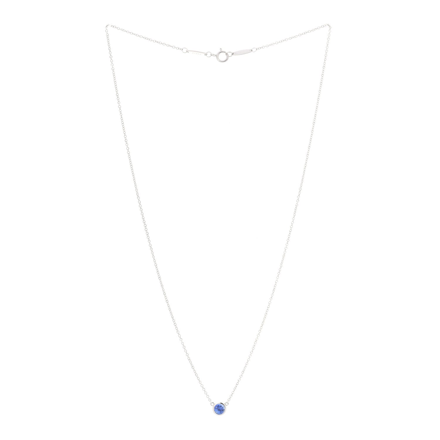 Tiffany Platinum Blue Sapphire .40ct Color by the Yard Necklace 3 of 7