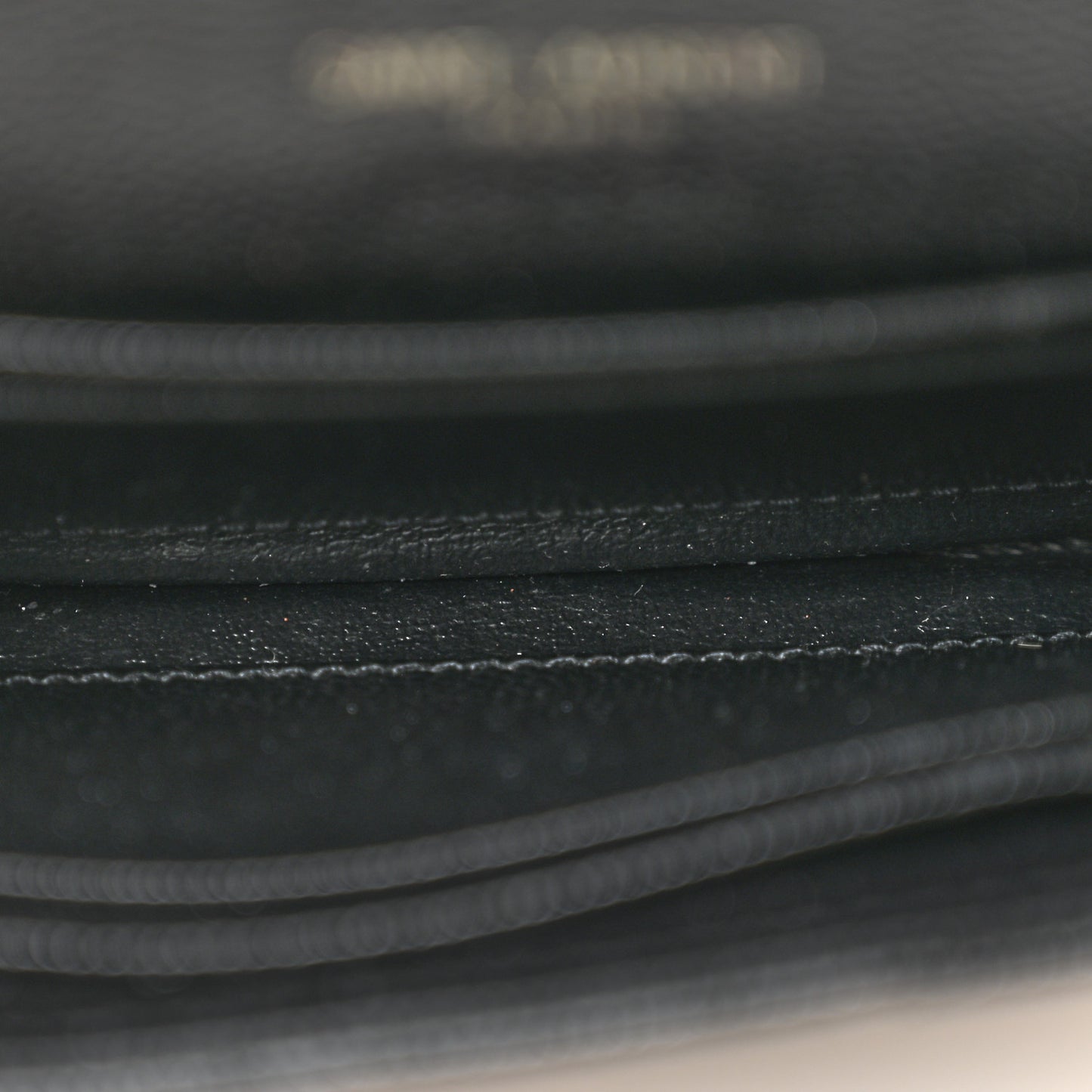 Grain De Poudre Matelasse Chevron Small Monochrome Monogram Envelope Wallet Black Black
