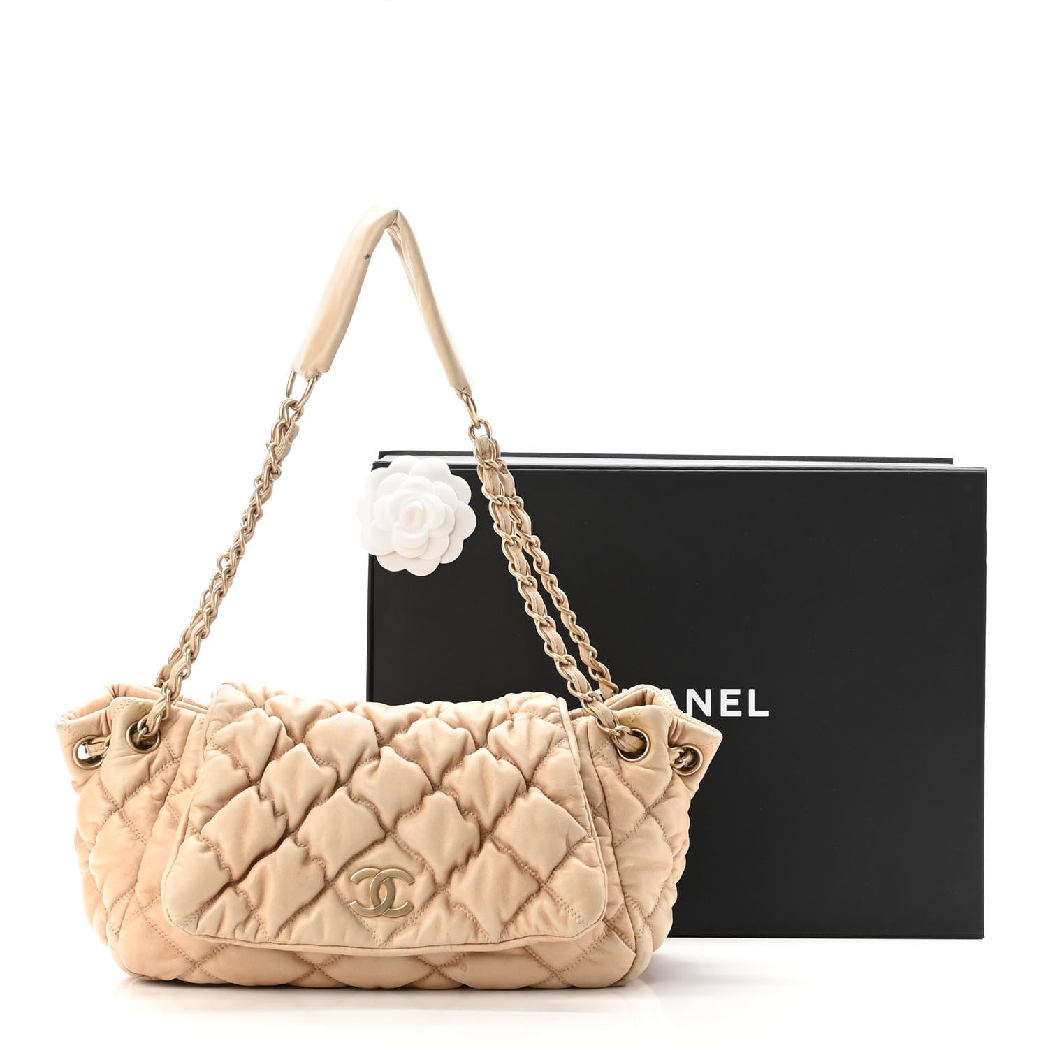 Chanel Lambskin Bubble Quilt Accordion Flap Beige 11 of 11