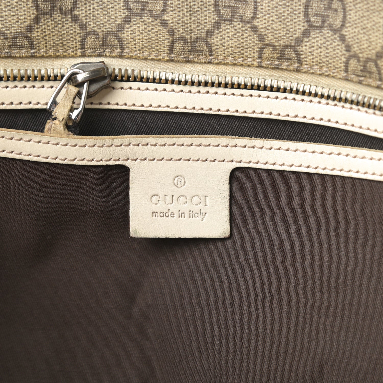 Gucci GG Supreme Monogram Medium Zippered Shopping Tote Off White 6 of 21