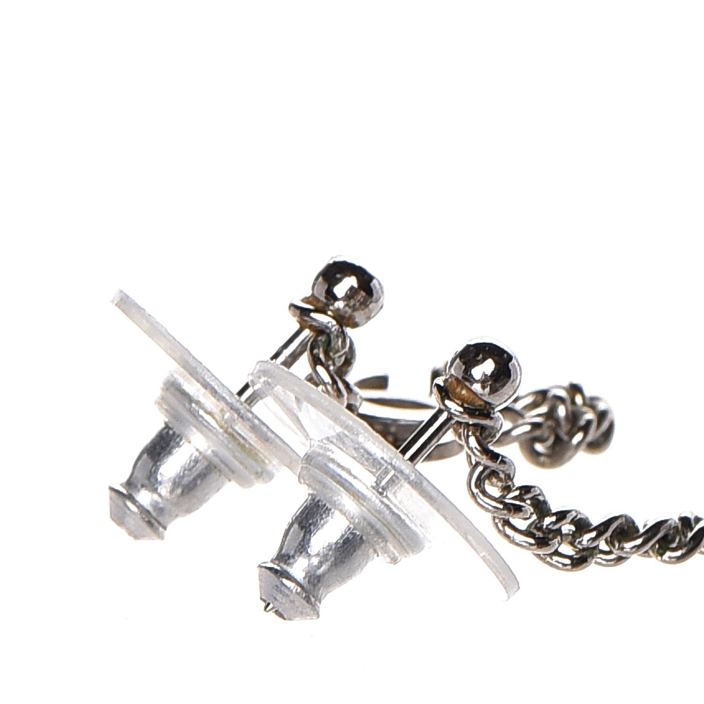 CC Long Drop Earrings Silver