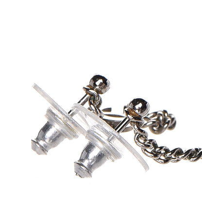 Chanel CC Long Drop Earrings Silver 3 of 5