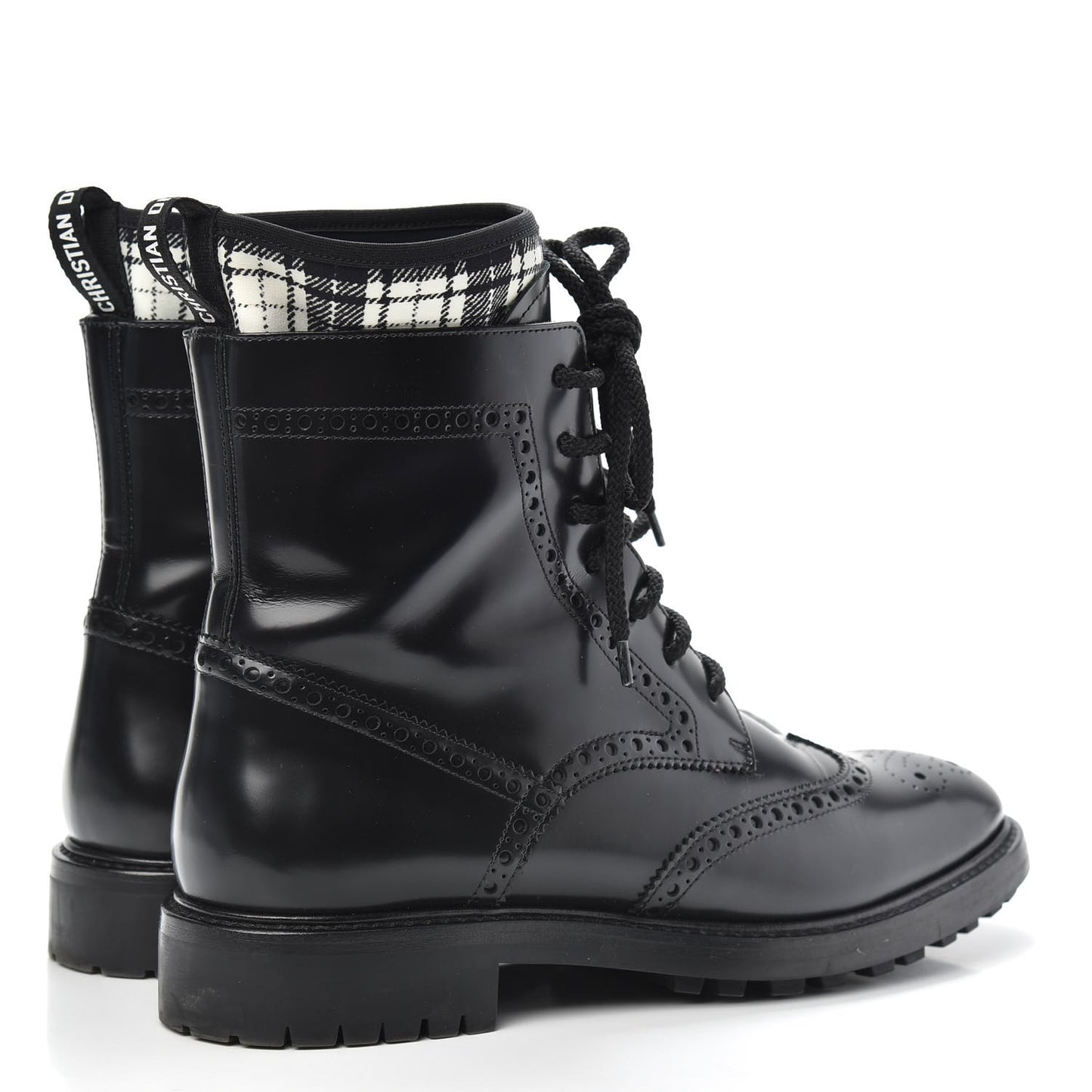 Calfskin D-Order Low Boot 39.5 Black White