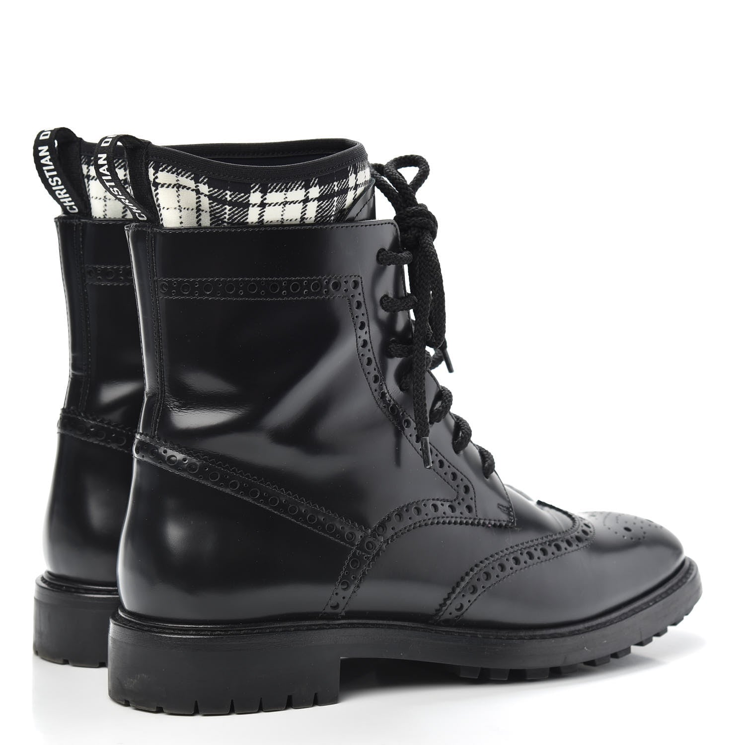 Christian Dior Calfskin D-Order Low Boot 39.5 Black White 4 of 9