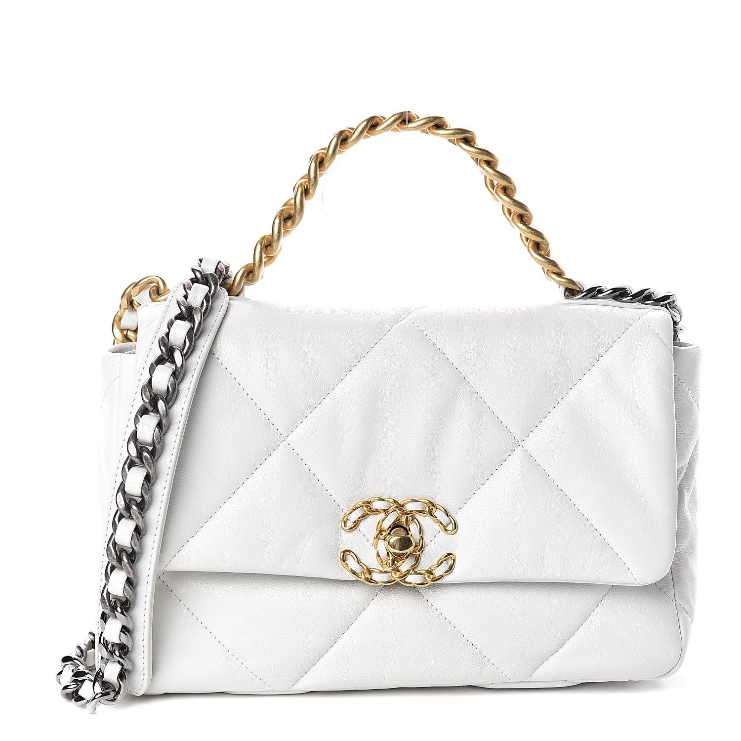 Chanel Lambskin Quilted Medium 19 Flap White 1 of 10