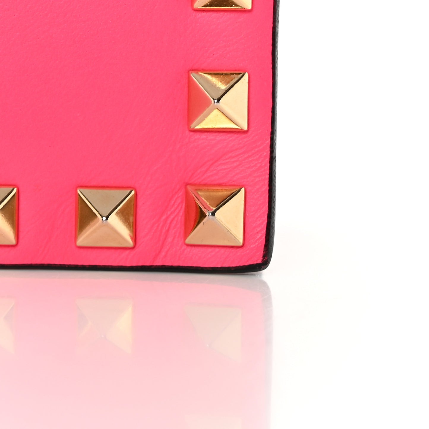 Nappa Rockstud Wristlet Clutch Fuxia Fluo