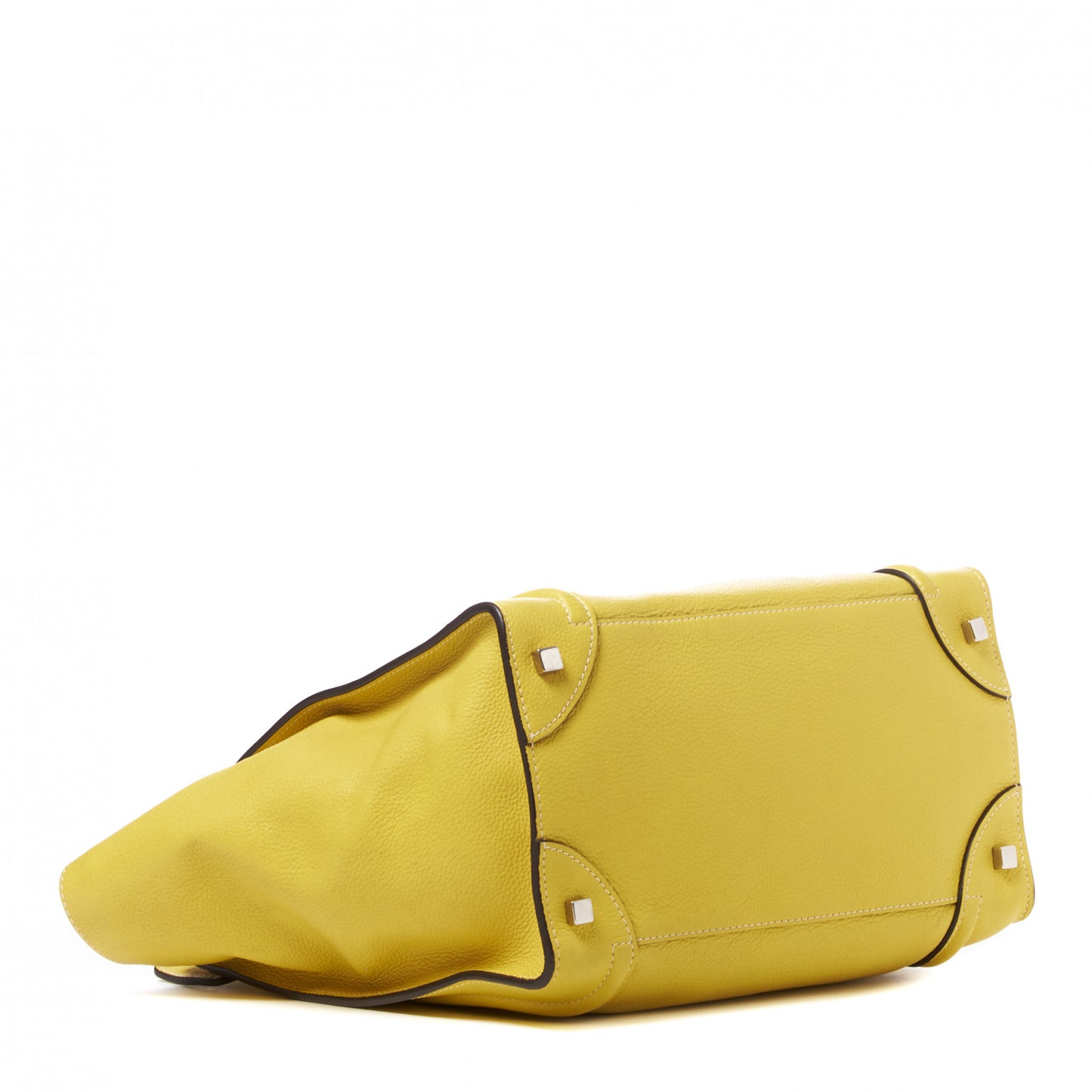 Drummed Calfskin Mini Luggage Citron