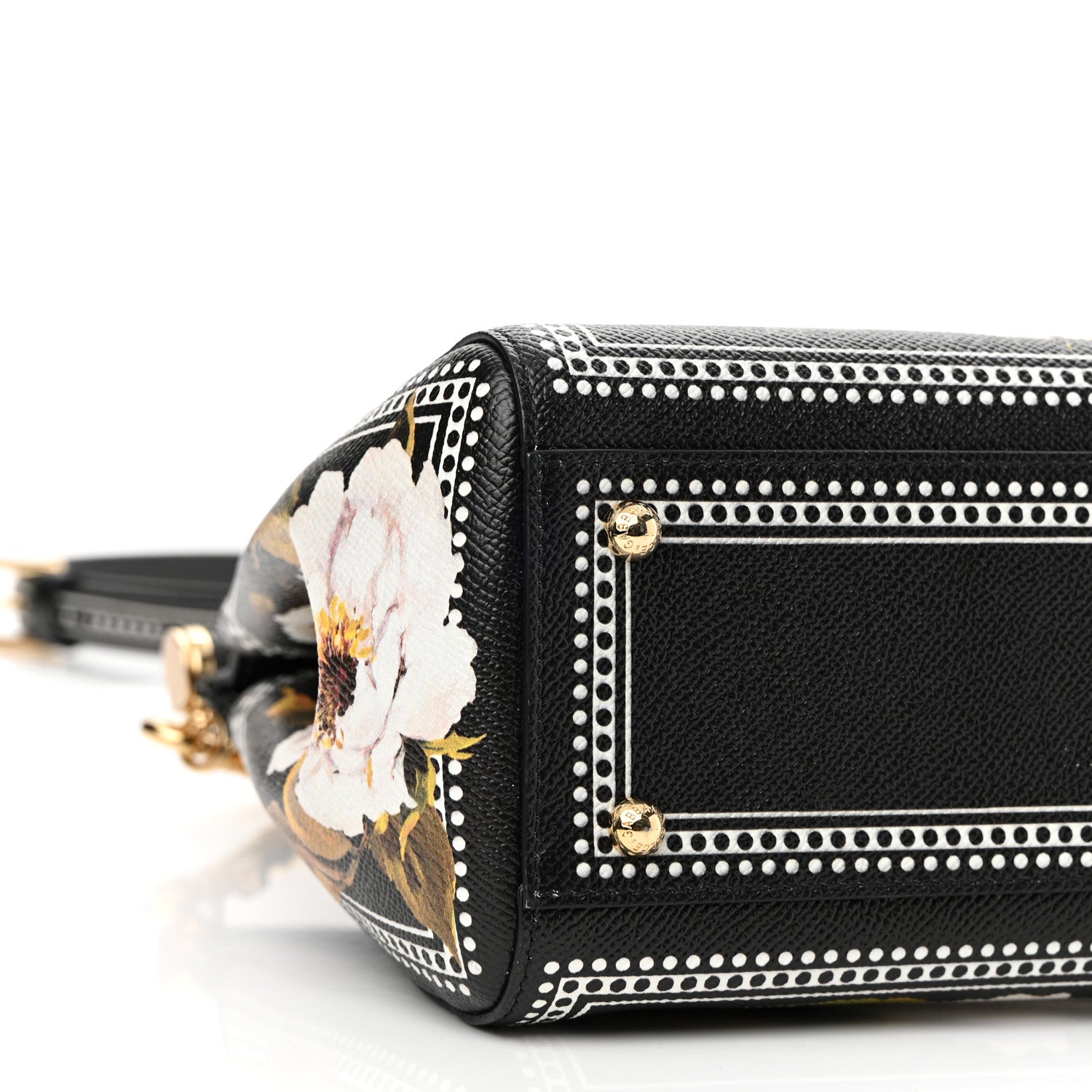 Dolce & Gabbana Dauphine Floral Print Miss Sicily Satchel Black Multicolor 8 of 10