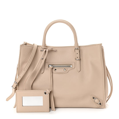 Balenciaga Grained Calfskin Papier Mini A4 Zip Around Tote Light Beige 1 of 10