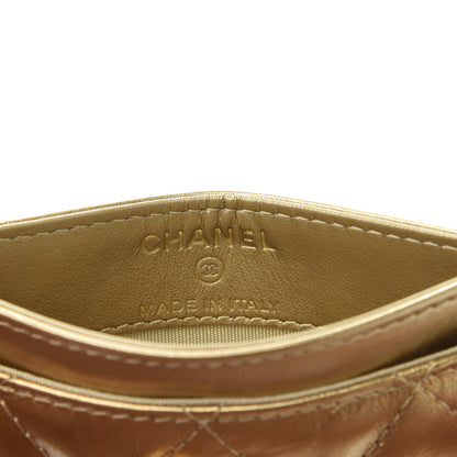 Chanel Metallic Distressed Calfskin Quilted CC Card Holder Gold 6 of 11