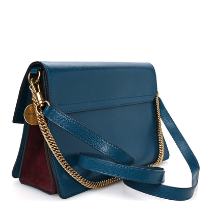 Givenchy Sugar Goatskin Suede Medium GV3 Shoulder Bag Blue Aubergine 3 of 10